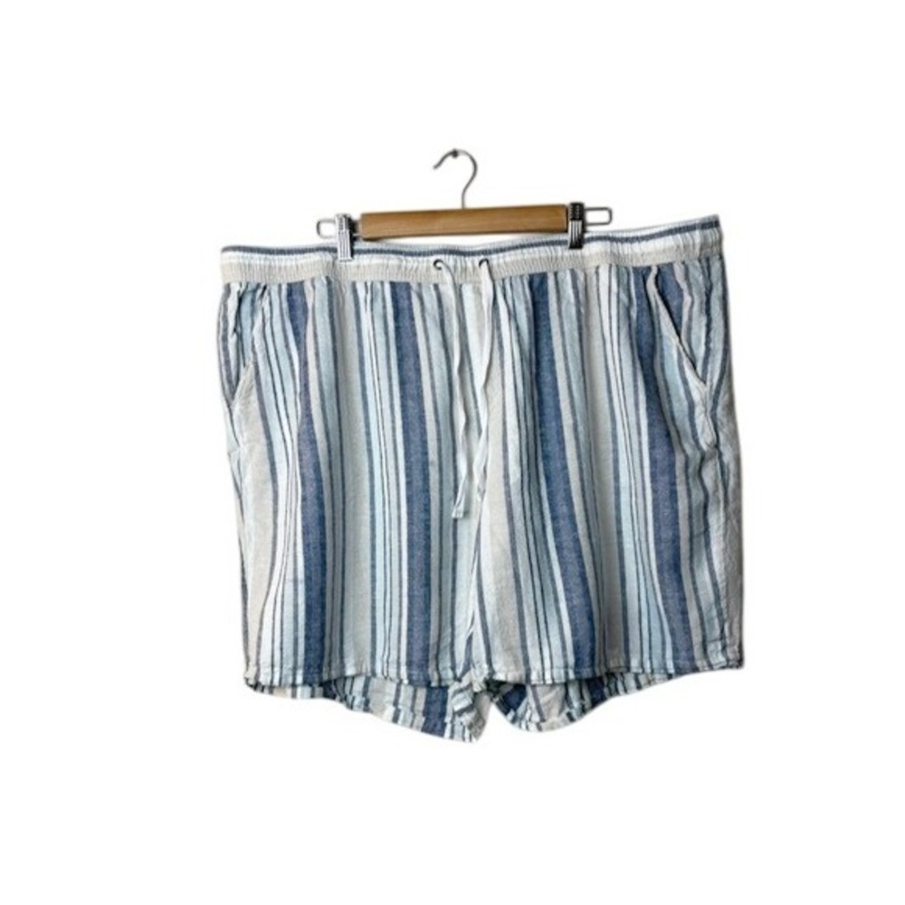 Womens Dash 2X Striped Linen Blend Pull On Lounge Shorts Normcore